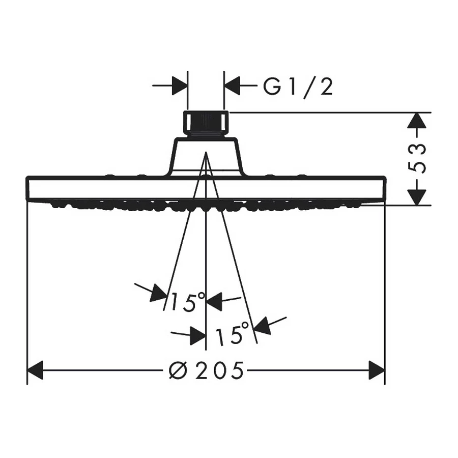 Верхний душ Hansgrohe 200 1j Vernis Blend хром 26271000