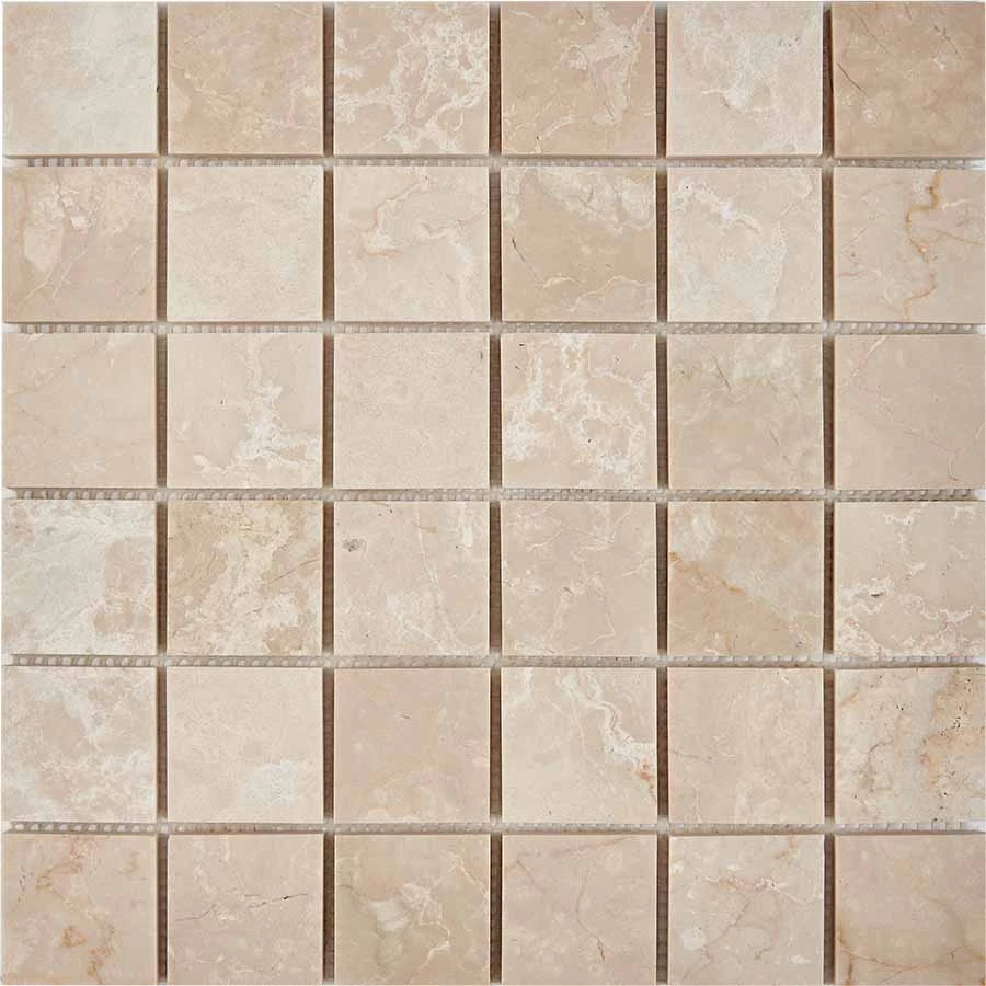 Мозаика Pixel mosaic Мрамор Cream marfil чип 48x48 мм сетка Полированная Pix233 30,5х30,5 см