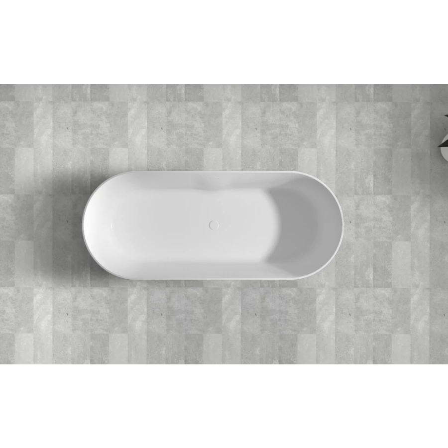 Ванна из искусственного камня Abber Stein белая матовая AS9614 180x75 см