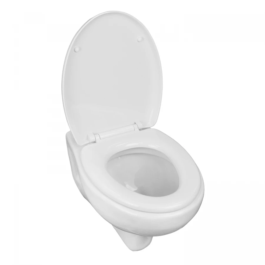 Унитаз подвесной Azario Stella безободковый с быстросъемным сидением микролифт белый AZ-VT005+AZ-VT005sc 37х40х55 см