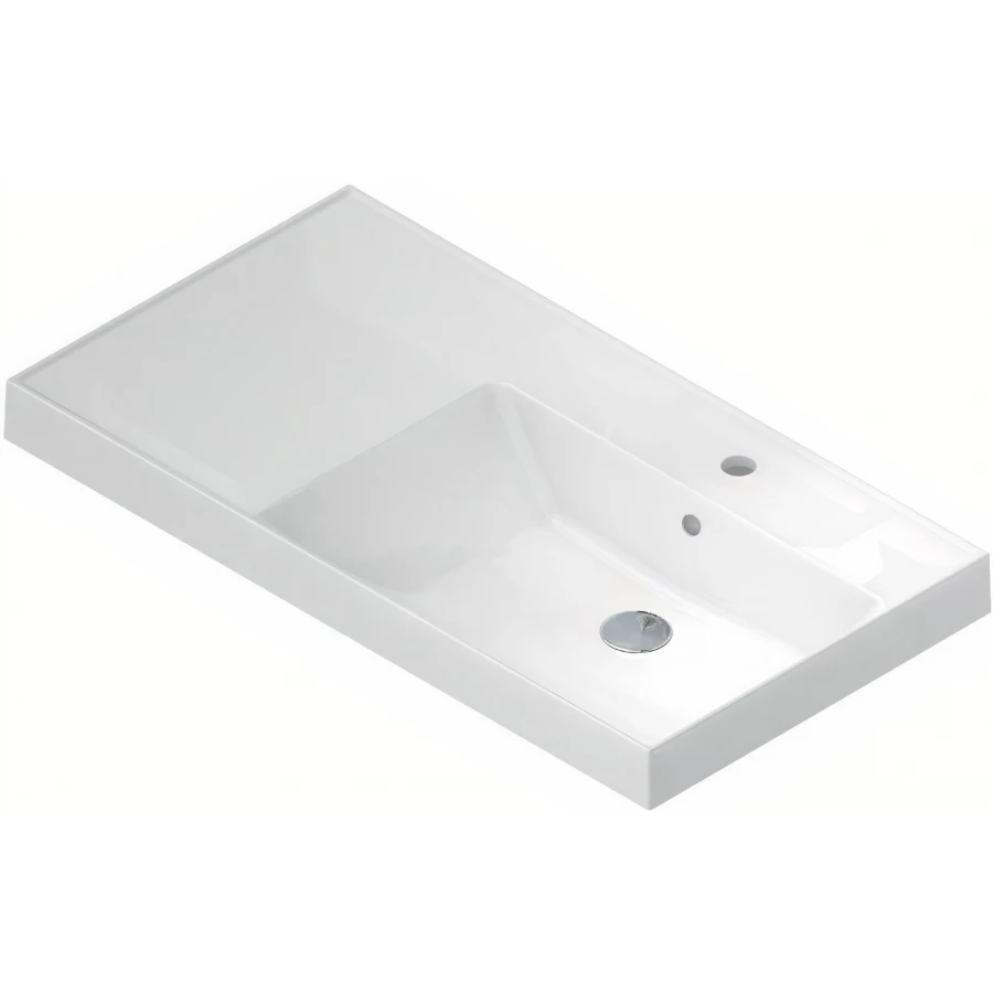 Раковина Kerama Marazzi Cubo правая подвесная мебельная 90 белая глянцевая CU.wb.90rh