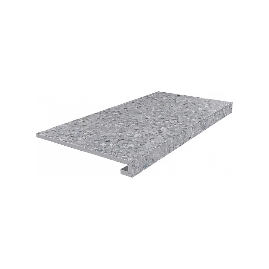 Ступень клееная из керамогранита Kerama Marazzi Терраццо матовая серая SG632620R/GCF 60х33 см