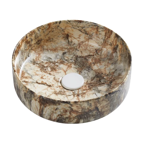 Раковина-чаша Azario накладная круглая коричневый мраморный AZ-3134-M830 35.5х35.5х12 см