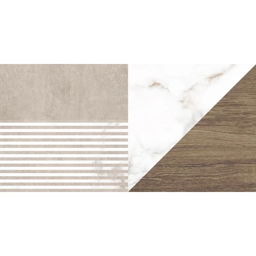 Плитка настенная Laparet Savage коричневый узор 34079 25х50