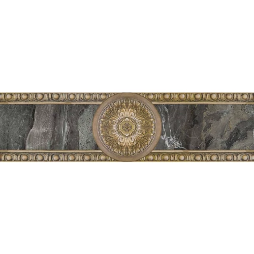 Плитка настенная Unicer Sublime Cenefa Blackwood Бордюр глянцевый черный 23,5х6,5 см