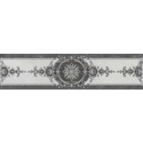Бордюр Kerama Marazzi Монте Тиберио 3 обрезной глянцевый серо-черный VT/B654/48010R 80x19,8 см