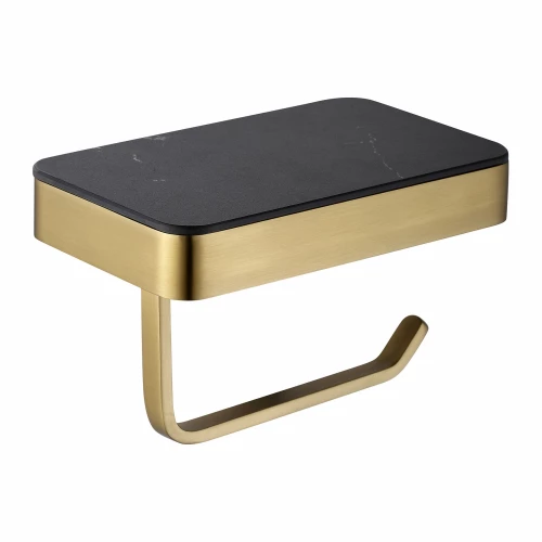 Бумагодержатель с полкой для телефона Abber Westen золото AA1730G