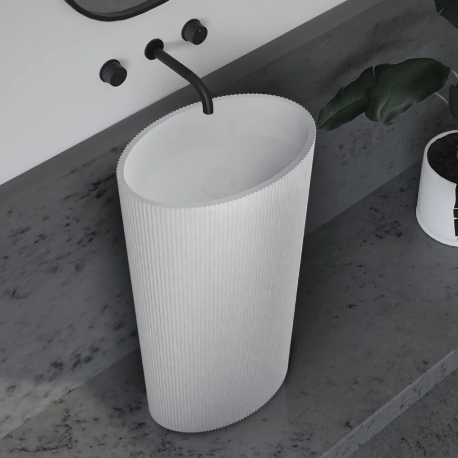 Раковина отдельностоящая Abber Stein белая матовая AS2504-H 50х32 см