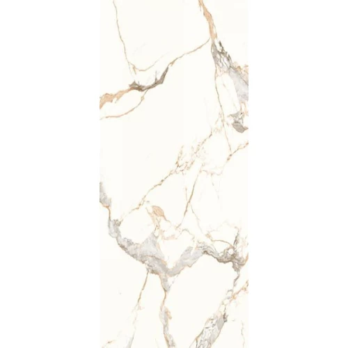 Керамогранит Neodom Titanium Statuario Gold Polished глянцевый белый N20332d 278х120 см