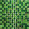 Мозаика Bonaparte Стеклянная мозаика Verde 20х20 с авантюрином глянцевая зеленая 32,7х32,7 см