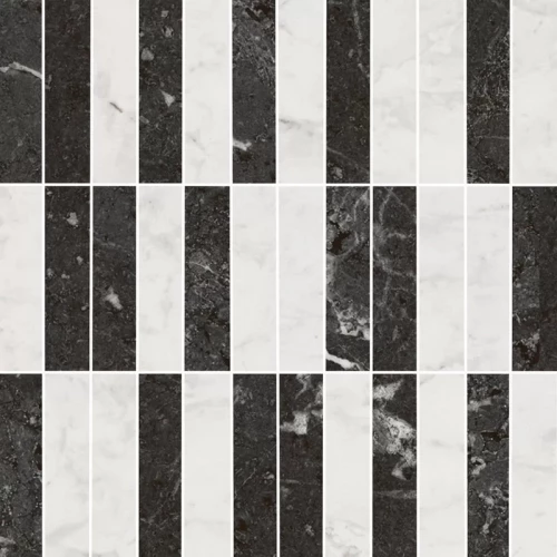 Плитка настенная Kerama Marazzi Тубкаль Декор мозаичный микс обрезной глянцевый черно-белый KMD2MSA003BR 30x30 см