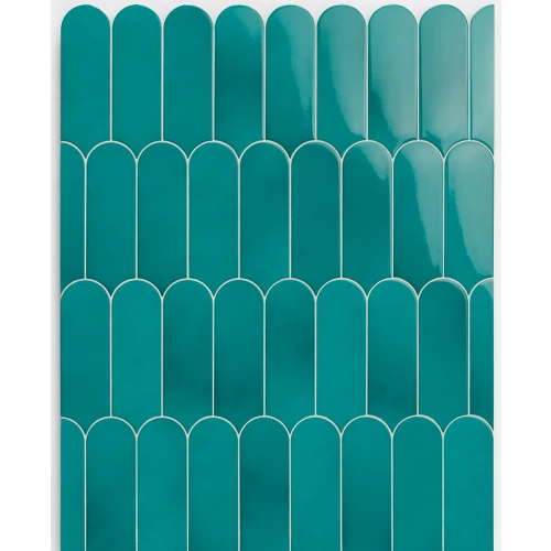 Настенная керамическая плитка Natucer Fan Mix Turchese глазурованный глянцевый 19,5х7,2 см