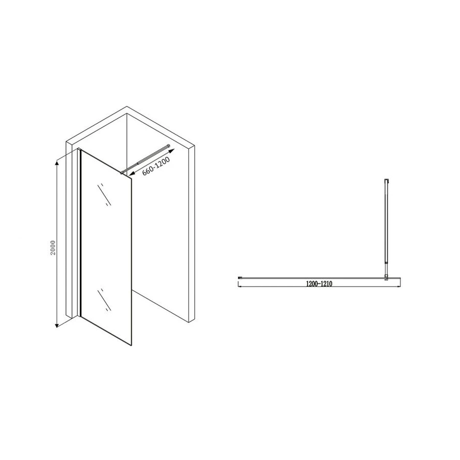 Душевая перегородка Abber Immer Offen AG61120B8