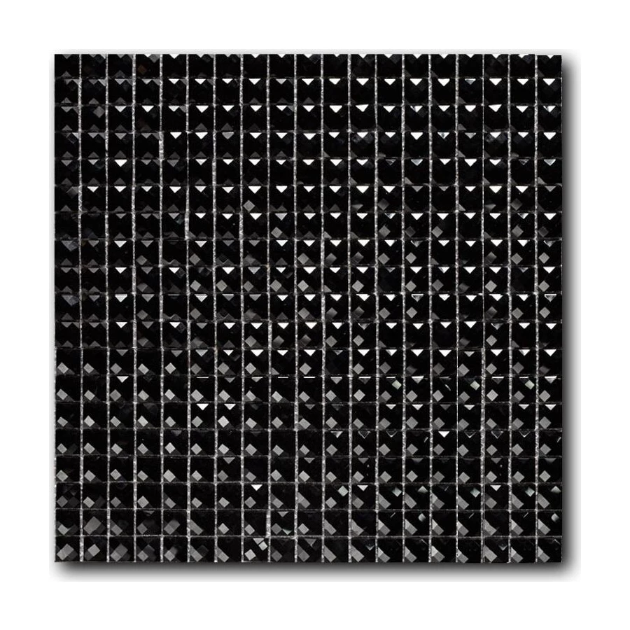 Стеклянная мозаика Art&Natura Crystall сетка 15x15x5 глянцевая черная crystall8 32,7х32,7 см