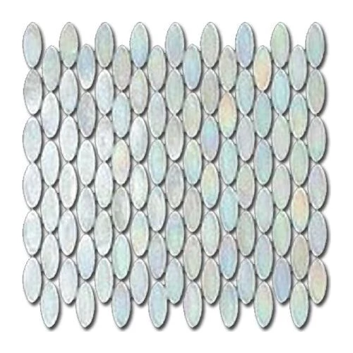 Стеклянная мозаика Rose Mosaic Color Series Ellipse сетка 1,9х4,8 глянцевая белая SE03 30,5х30 см