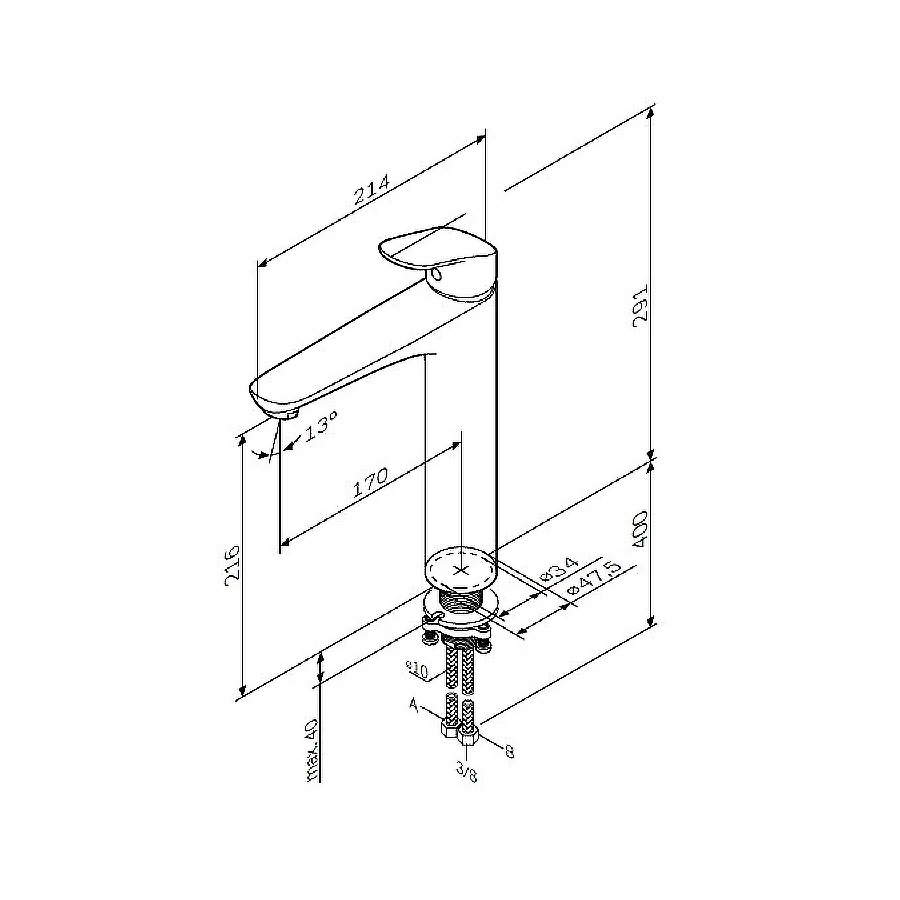 Смеситель для раковины Am Pm Like высокий F8092000