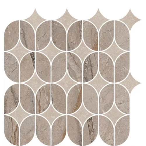 Плитка настенная Kerama Marazzi Ифран Декор наборный обрезной глянцевый светло-бежевый KMD2HID014BR 32,5х30 см