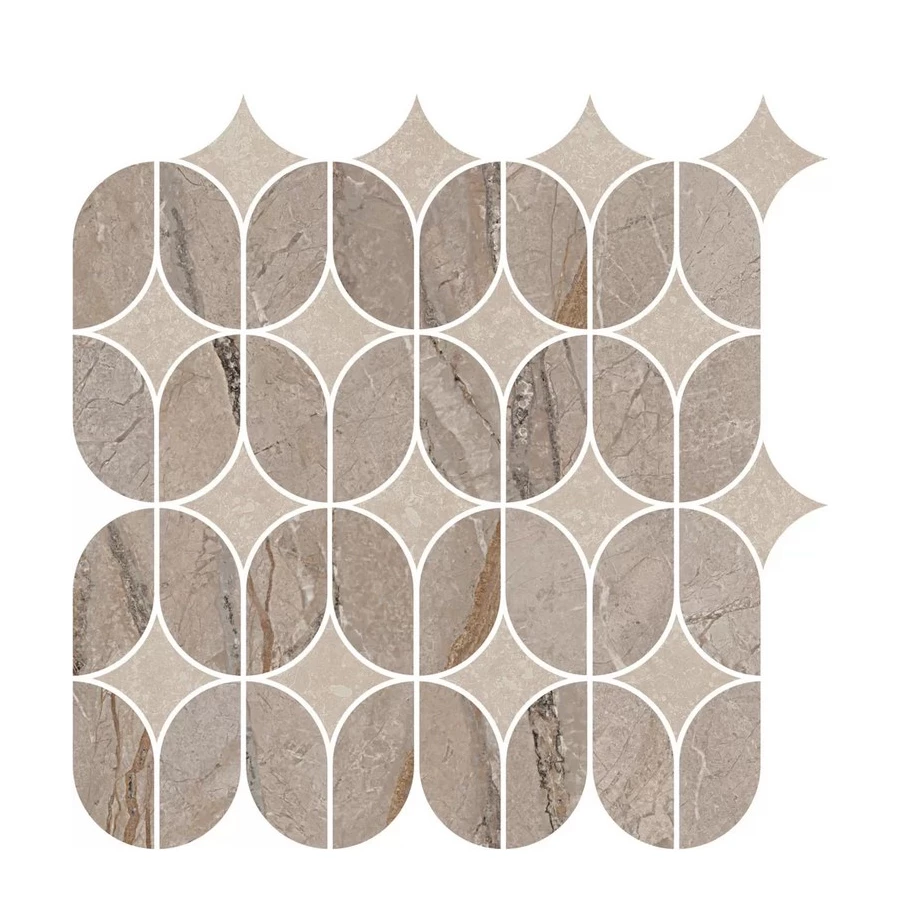 Плитка настенная Kerama Marazzi Ифран Декор наборный обрезной глянцевый светло-бежевый KMD2HID014BR 32,5х30 см