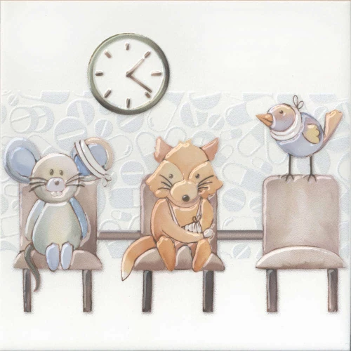 Декор Kerama Marazzi Айболит 6 полуматовый белый VT/A506/5009 20x20 см