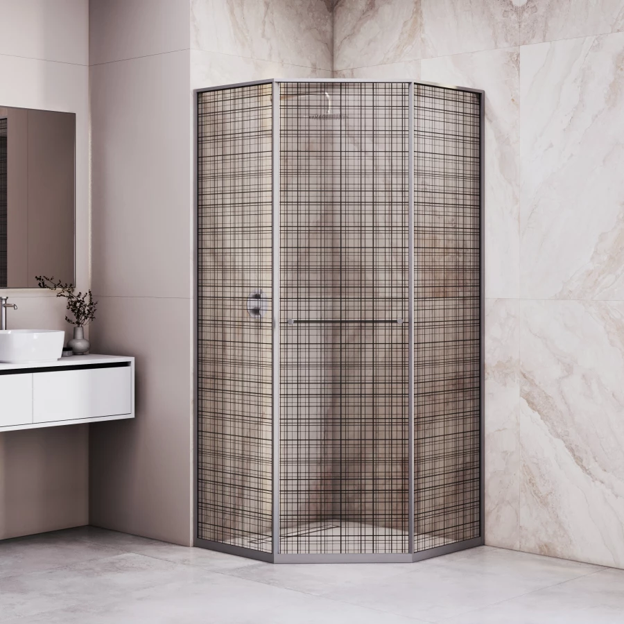 Душевой уголок RGW SV-82Gr L Черная вуаль 33328282-2410L 80х120 см