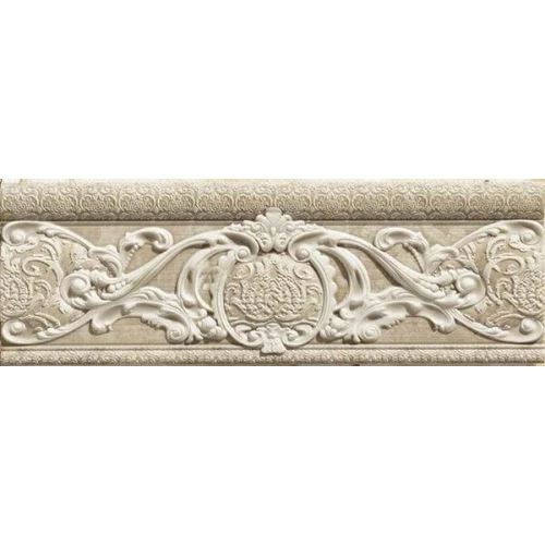 Плитка настенная Atlantic Mares Tiles Cenefa Hermitage Beige Бордюр матовый бежевый 29,5х10 см