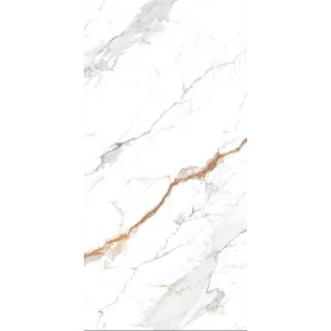 Керамогранит Realistik Delhi Polished Gold Carving глянцевый белый 120х60 см