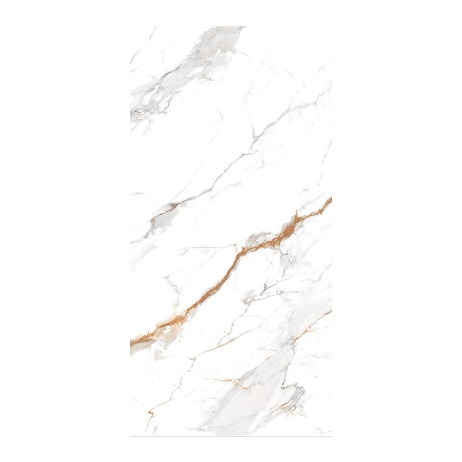 Керамогранит Realistik Delhi Polished Gold Carving глянцевый белый 120х60 см