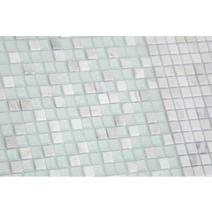 Мозаика из стекла и натурального камня Caramelle Mosaic Mont Blanc белый 30,5x30,5 см