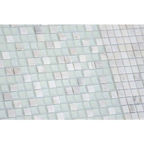 Мозаика из стекла и натурального камня Caramelle Mosaic Mont Blanc белый 30,5x30,5 см