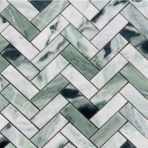 Мозаика из натурального камня LeeDo Ceramica Pietrine Onice Verde oliva POL fish 31,7х28,2 см