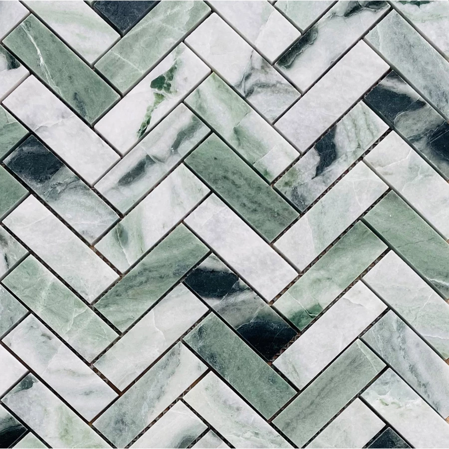 Мозаика из натурального камня LeeDo Ceramica Pietrine Onice Verde oliva POL fish 31,7х28,2 см