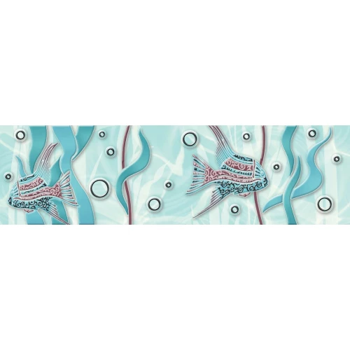 Бордюр Cersanit Aqua Zefir U-AQU-WBE041 голубой 6х20