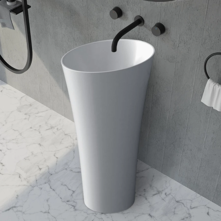 Раковина отдельностоящая Abber Stein белая матовая AS2509-H 50х50 см