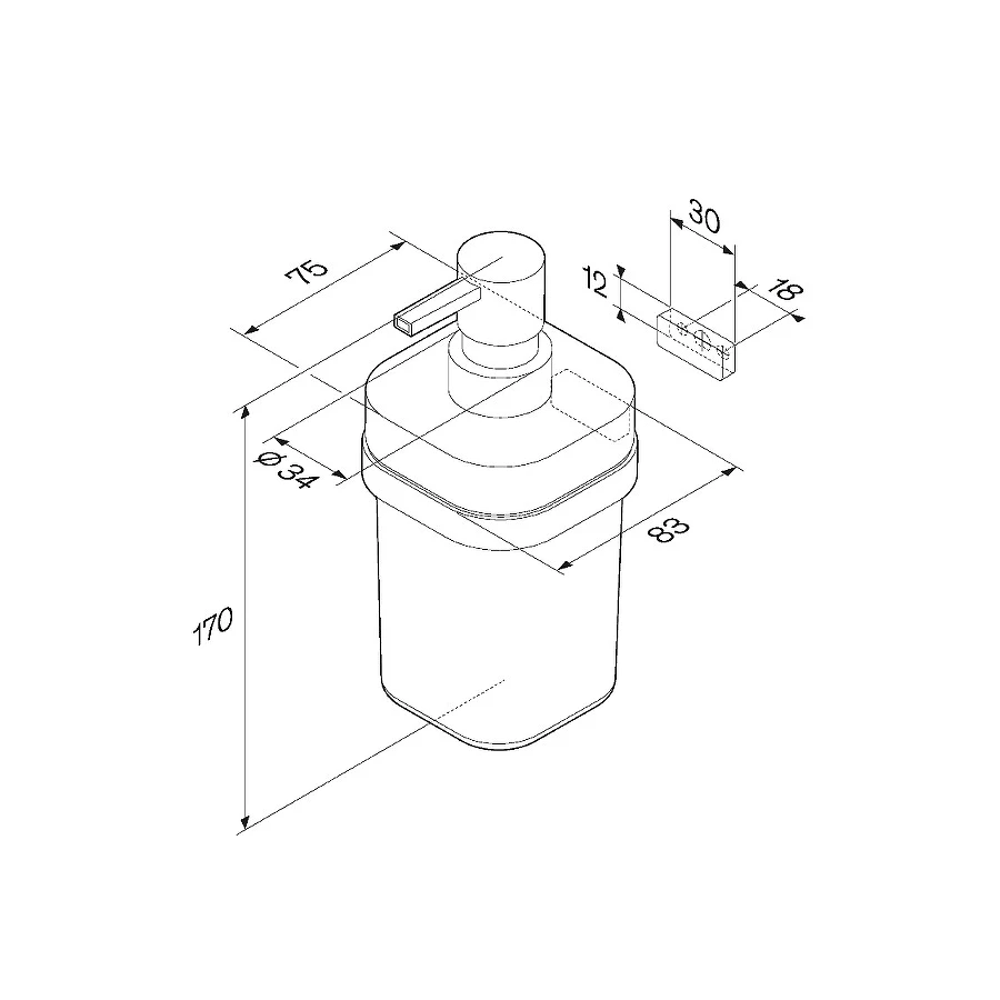 Стеклянный диспенсер для жидкого мыла Am Pm Func A8F36900