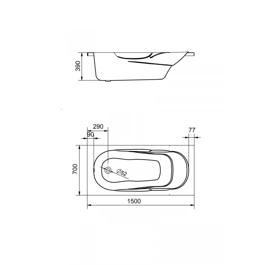 Акриловая ванна Santek Касабланка М 1.WH50.1.530 150х70 см