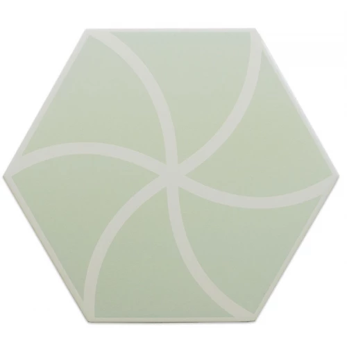 Керамогранит DNA Tiles Фэнси Wавес Минт / Fancy Waves Mint матовый зеленый 127013 23х20 см