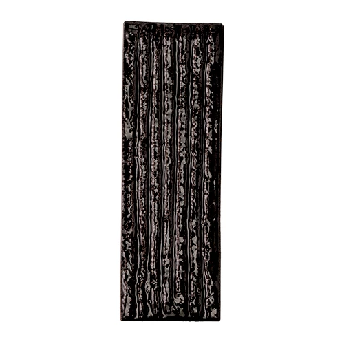 Плитка настенная Mutina Схамотте Линеал Неро / Chamotte Lineal Nero глянцевая черная PUCL05 21,3x7,2 см