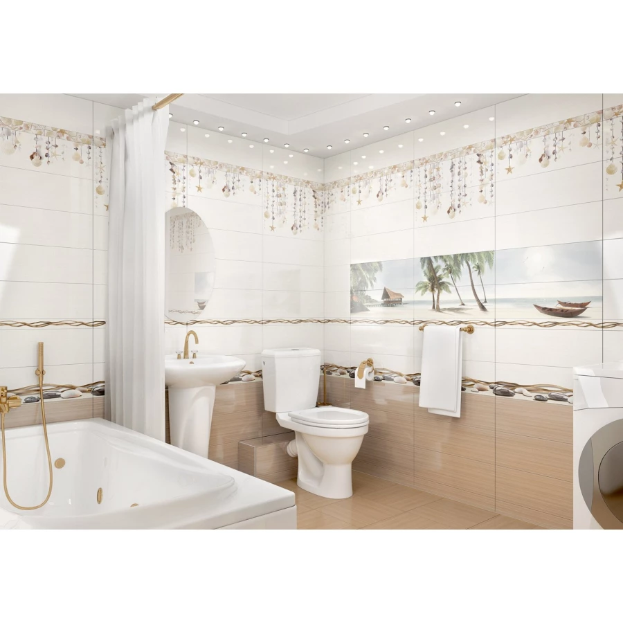 Панно из 2 плиток ALMA Ceramica Ailand 5 комплектов в коробке 0,75PWA11ALD4 60х40х0,75 см