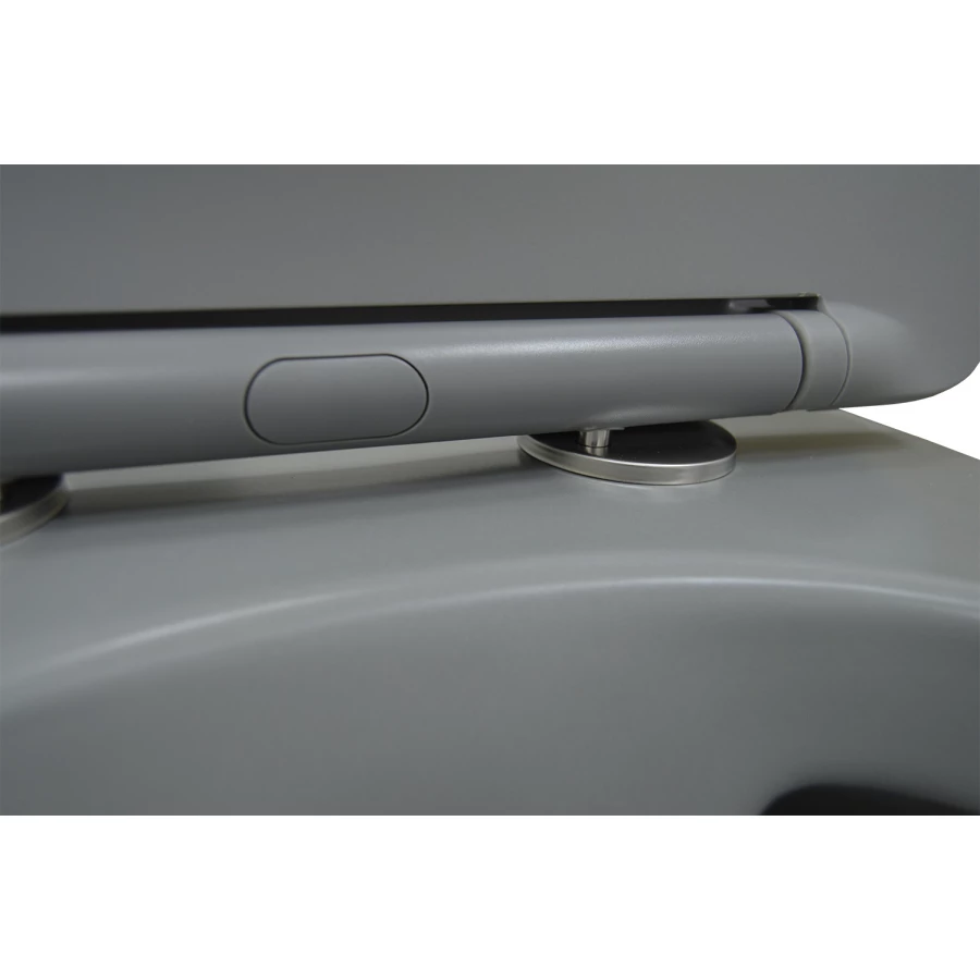 Унитаз подвесной Azario Grado безободковый с быстросъемным сидением микролифт серый матовый AZ-0046 SP MDG 37х49х37 см