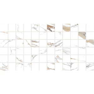 Плитка настенная ALMA Ceramica Дакота / Dakota рельефная глянцевая белая 8 мм TWU09DKT014 50х24,5 см