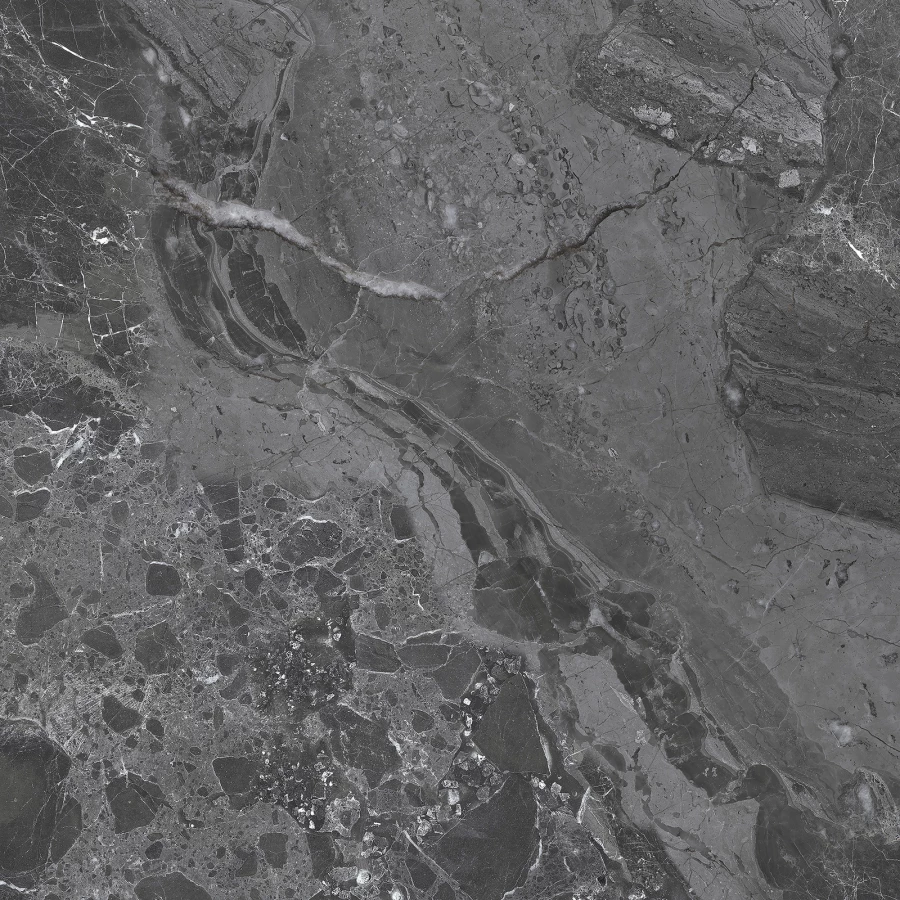 Керамогранит Delacora Greiny Dark sugar-эффект черный 6060GRY99 60х60 см