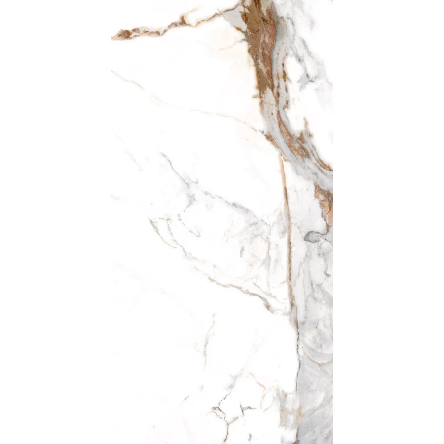 Керамогранит Navarti Aeris Gold глянцевый белый AC635 150x75 см