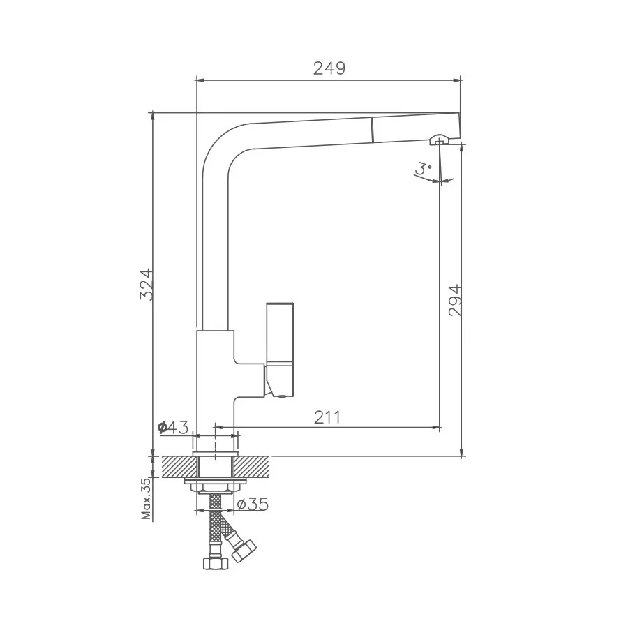 Смеситель для кухни Haiba хром HB70501