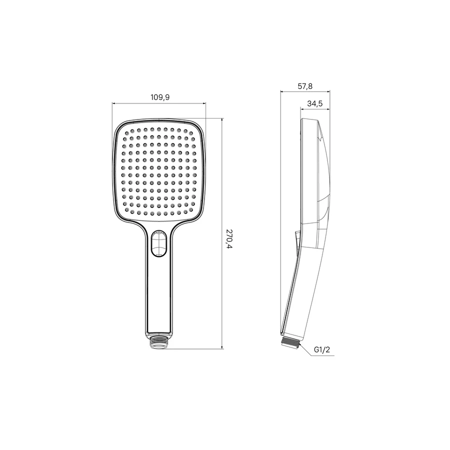 Лейка для душа квадратная Iddis Esper хром с белым ESP3FCSi18