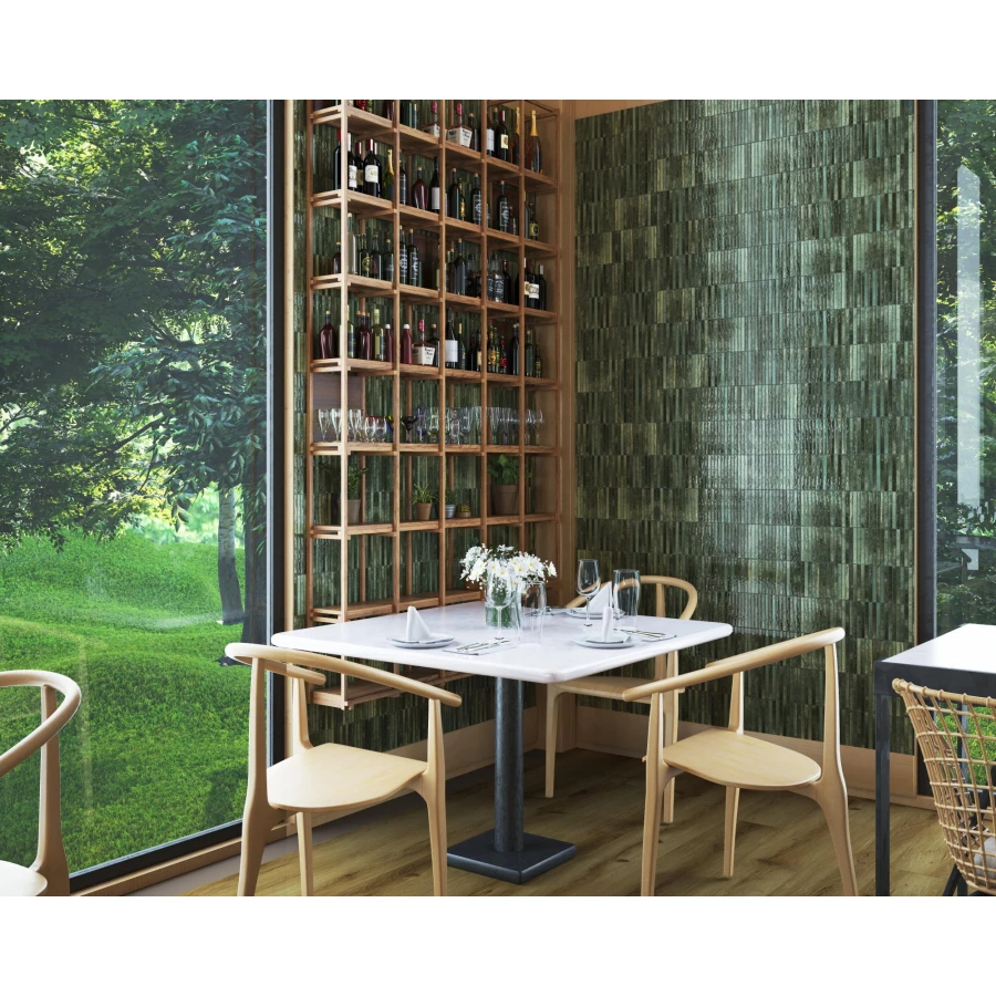 Керамогранит Dune Ceramica Kit-Kat Mosaic Grass Glossy глянцевый зеленый 188861 23,1х11,5 см