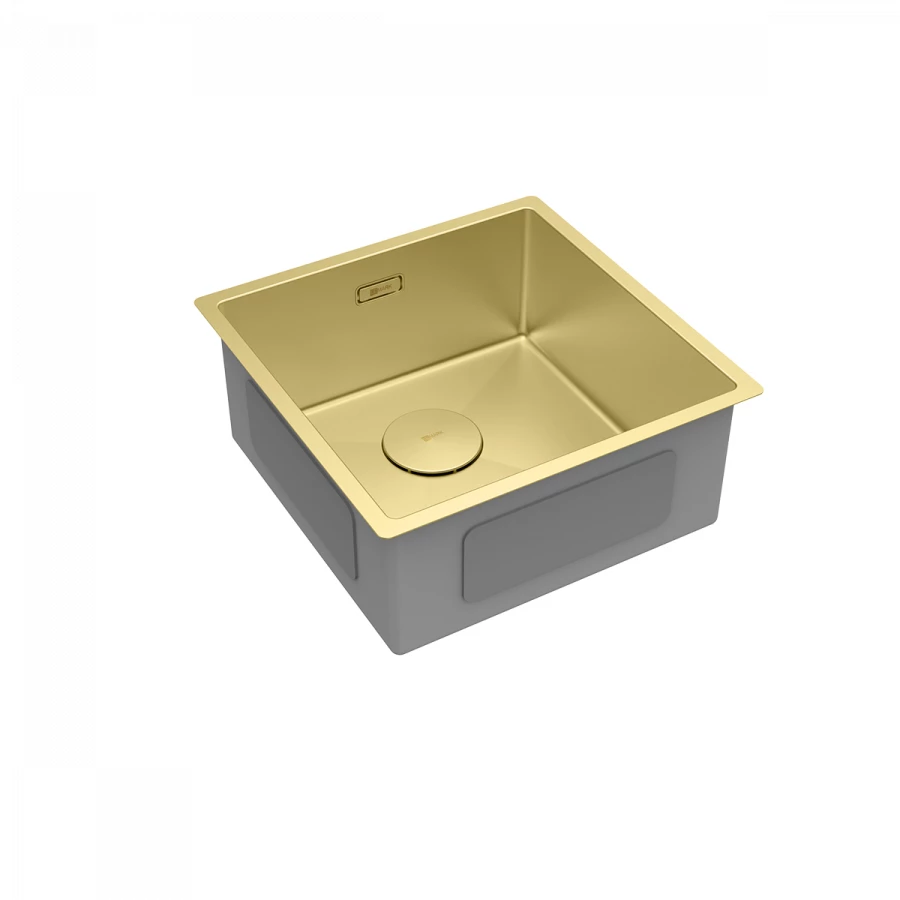Кухонная мойка Lemark Olanga 440 прямоугольная из нержавеющей стали золото 9938122