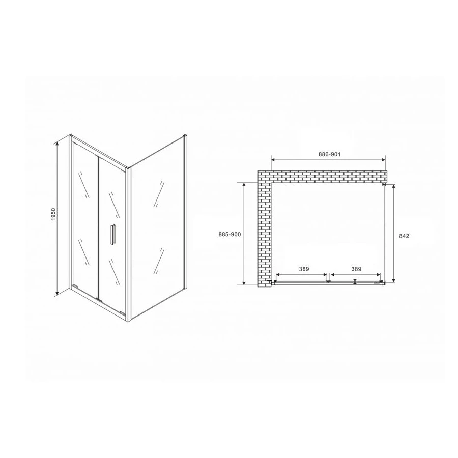 Душевой уголок Abber Sonnenstrand AG07090B-S90B 90х90 см