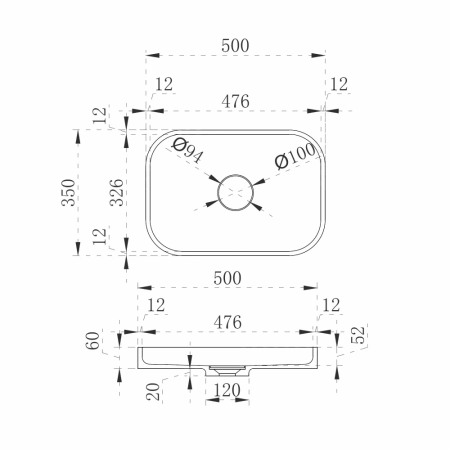 Раковина накладная Abber Stein AS2602