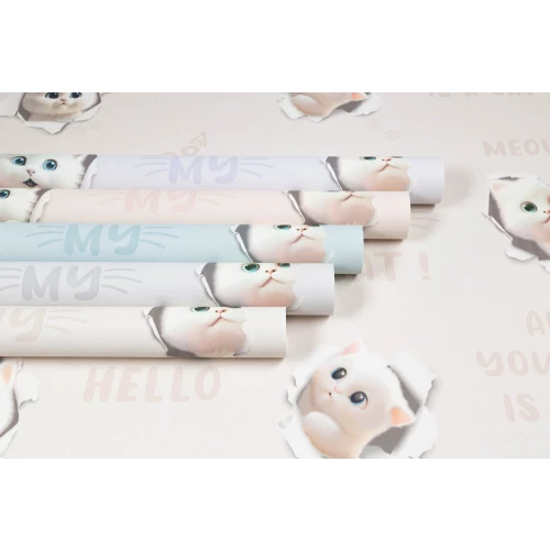 Обои флизелиновые Palitra Home 3D Cats HomeColor фиолетовые HC72285-56 1,06х10,05 м