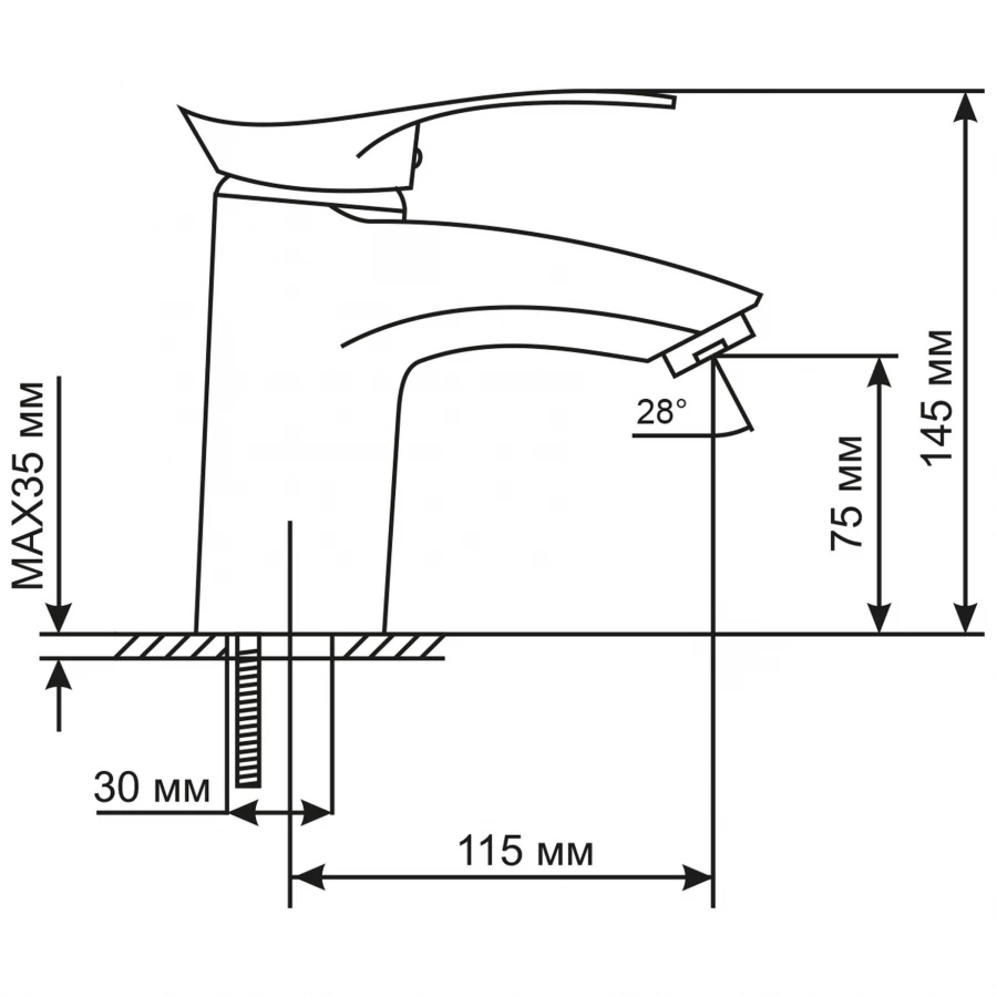 Смеситель для умывальника MixLine ML03-04 522157 хром
